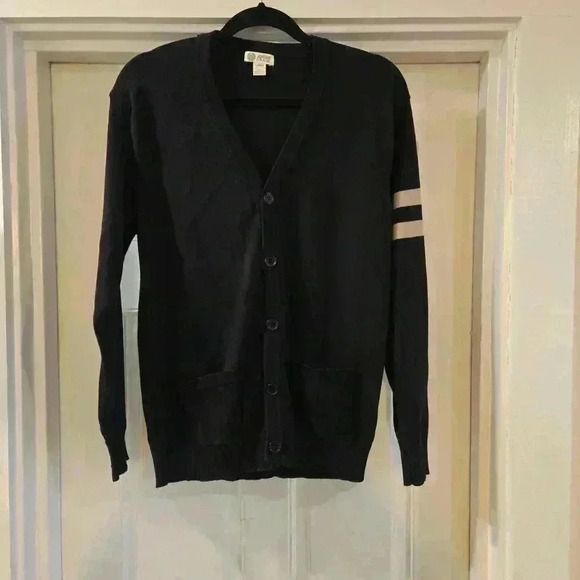 Jordan Craig Cotton Button Front V-Neck Cardigan Black Size Large Womens - Picture 1 of 9